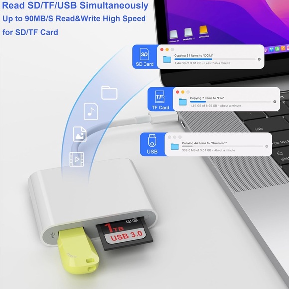 USB C to SD and Micro SD card reader - Picture 4 of 6